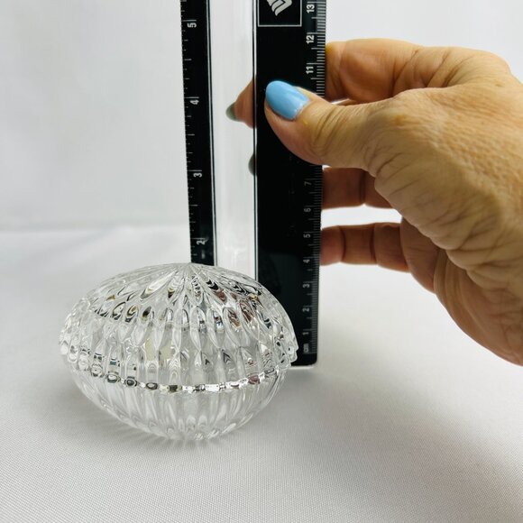 Crystal Vintage Lidded Egg Nachtmann Bleikristall in Box W Germany 3” long - Picture 6 of 11